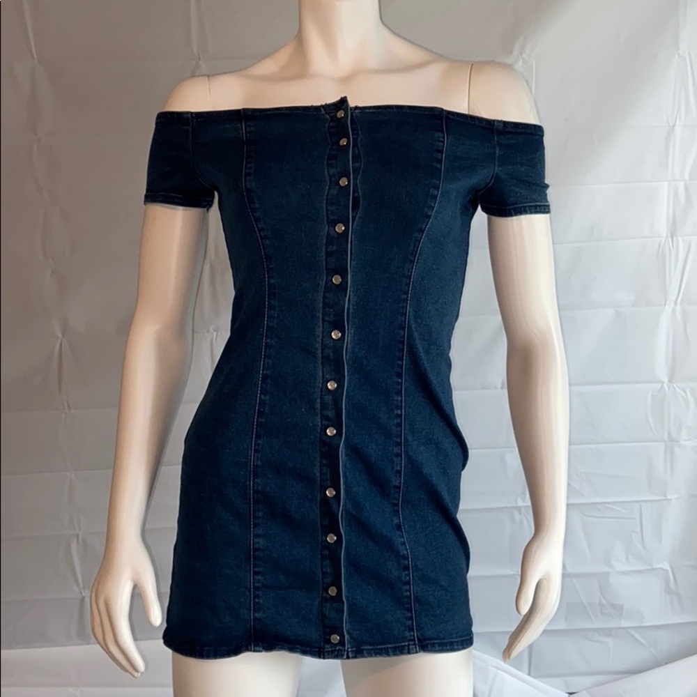 Denim button up dress